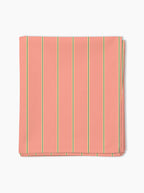 Voile de plage — Corail, rayures fines vert/jaune