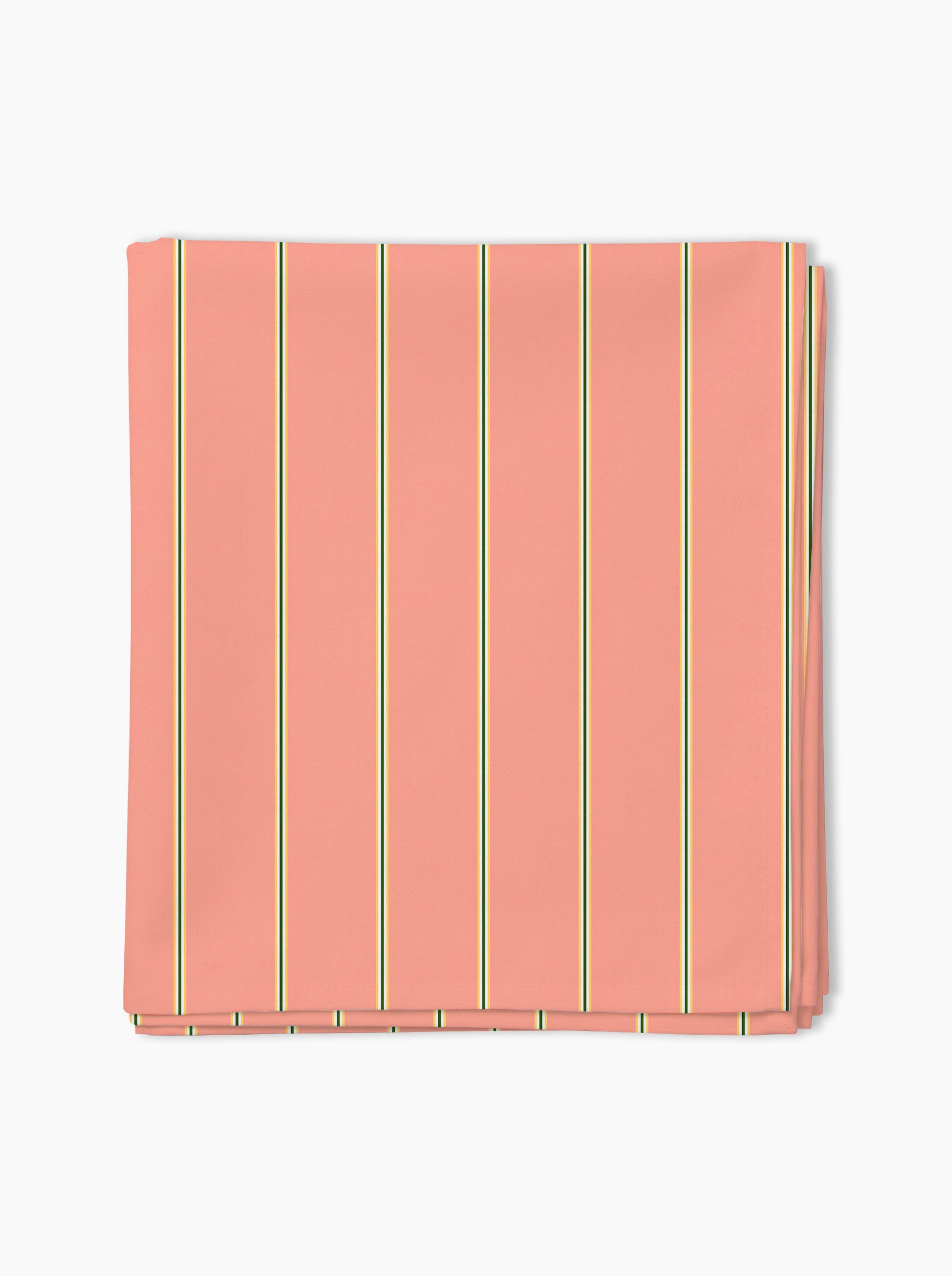 Voile de plage — Corail, rayures fines vert/jaune